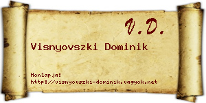Visnyovszki Dominik névjegykártya